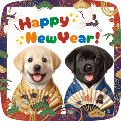 [LINEスタンプ] あけおめラブラドール＊お正月（再販）