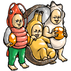 [LINEスタンプ] 魚介ミックス_plain