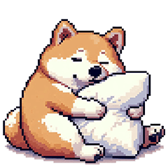 [LINEスタンプ] 眠たいふとっちょ柴犬 一生寝れます