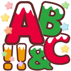 [LINEスタンプ] クリスマスカラー♡アルファベット＆数字
