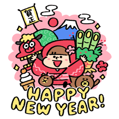 [LINEスタンプ] Mini ズキンちゃん 2（年末年始）