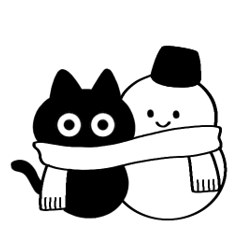 [LINEスタンプ] 黒猫ねろまるの冬