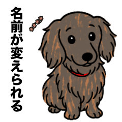 [LINEスタンプ] 名前入りダックスロングレッドブリンドル