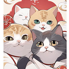 [LINEスタンプ] 【BIG】ねこの楽園♡年末年始 年賀(再販)