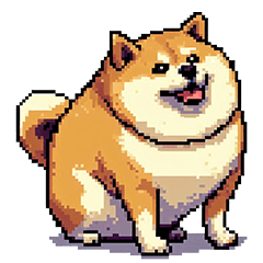 [LINEスタンプ] マイペースな気分屋ふとっちょ柴犬 許して