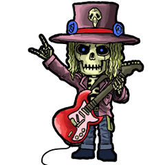 [LINEスタンプ] アンデッド動く⚰️スケルタル・ギタリスト