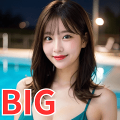 [LINEスタンプ] 【BIG】ビキニ姿の韓国系美女の大人の会話