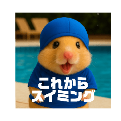 [LINEスタンプ] ハムさん水泳はじめました