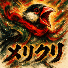 [LINEスタンプ] 極彩墨絵文鳥