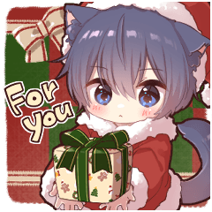 [LINEスタンプ] ツンデレ猫耳少年【クリスマス2025】
