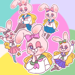 [LINEスタンプ] うさぎ頭のセーラー少女2