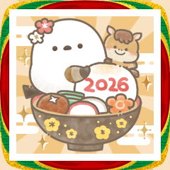 [LINEスタンプ] BIG♡もちっと！シマエナガさん。正月2026