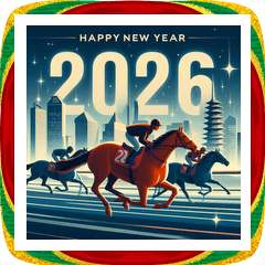 [LINEスタンプ] 競馬風 2026年 あけおめ 馬 年賀状