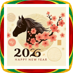 [LINEスタンプ] 梅の花 2026年 あけおめ 馬 年賀状