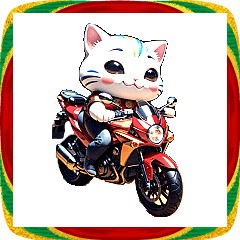 [LINEスタンプ] 【BIG】バイク好き♡パリピねこ 年末年始