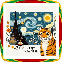 [LINEスタンプ] 十二支全部 あけおめ 年賀状 絵画1