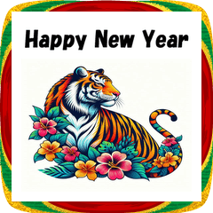 [LINEスタンプ] 十二支全部 あけおめ 年賀状 ハワイ