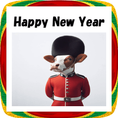 [LINEスタンプ] 十二支全部 あけおめ 年賀状 イギリス