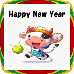 [LINEスタンプ] 十二支全部 あけおめ 年賀状 テニス