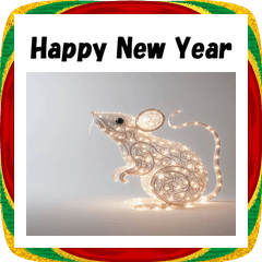 [LINEスタンプ] 十二支全部 あけおめ 年賀状 電飾 ライト