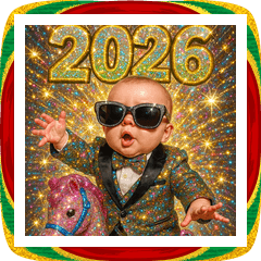 [LINEスタンプ] 面白い＆可愛いグラサンベイビーあけおめ