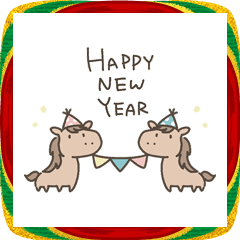 [LINEスタンプ] ゆるいあけおめ～うま