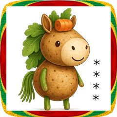 [LINEスタンプ] 野菜うまちゃんの迎春スタンプ