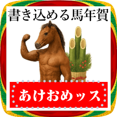 [LINEスタンプ] 筋肉馬の書き込めるフレーム