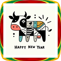 [LINEスタンプ] 十二支全部 あけおめ 年賀状 絵画2