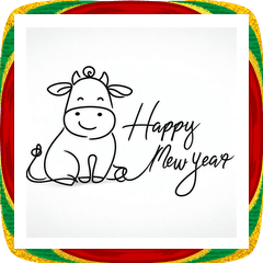 [LINEスタンプ] 十二支全部 あけおめ 年賀状 一筆書き