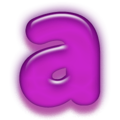 [LINEスタンプ] アルファベット小文字紫色スタンプ N