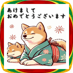 [LINEスタンプ] 十二支全部 あけおめ 年賀状 和風