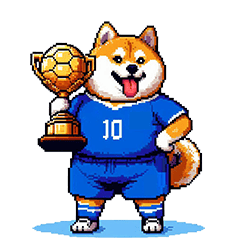[LINEスタンプ] 日本を応援するふとっちょ柴犬 サッカー