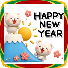 [LINEスタンプ] み～んな使える♡くまさんの冬スタンプ2026