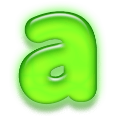 [LINEスタンプ] アルファベット小文字ガラスのような緑 N