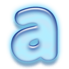 [LINEスタンプ] アルファベット小文字ガラスのような青色 N