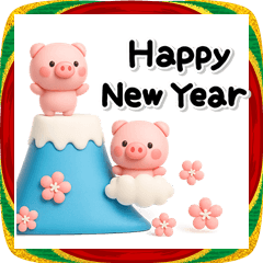 [LINEスタンプ] み～んな使える♡ぶたさんの冬スタンプ2026