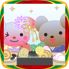 [LINEスタンプ] うさぎとくまの日々(お正月10)