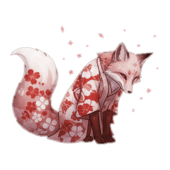 [LINEスタンプ] 和柄狐