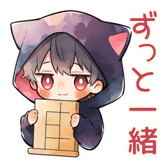 [LINEスタンプ] 黒猫耳パーカーくん★一年中使える