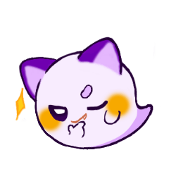 [LINEスタンプ] 紫ねこおーばけ