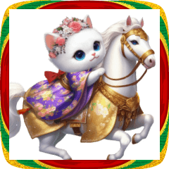 [LINEスタンプ] 可愛い子猫と干支のお馬さん