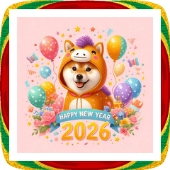[LINEスタンプ] 柴犬 2026年 あけおめ 馬 年賀状