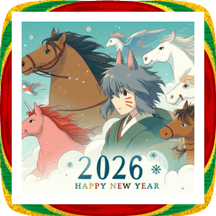 [LINEスタンプ] ファンタジー 2026年 あけおめ 馬 年賀状
