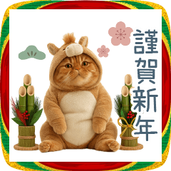 [LINEスタンプ] 2026正月馬ねこ【元旦・かわいい】