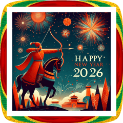 [LINEスタンプ] 流鏑馬 2026年 あけおめ 馬 年賀状