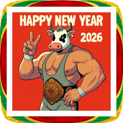 [LINEスタンプ] プロレスラー 2026年 あけおめ 馬 年賀状