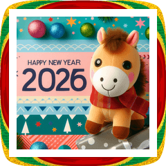 [LINEスタンプ] ぬいぐるみ 2026年 あけおめ 馬 年賀状