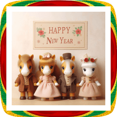 [LINEスタンプ] ファンシードール 2026年 あけおめ 馬 年賀