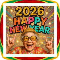 [LINEスタンプ] 面白いおばあちゃんあけおめ＆流行語2026